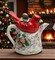 Ceramic Cardinal Bird On Birchtree Teapot, Gift for Her, Gift for Mom, Birdwatcher, Tea Party Décor, Café Décor, Christmas Décor